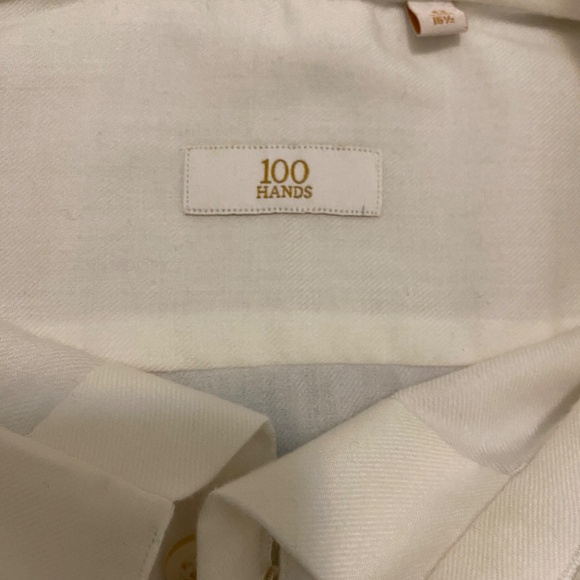 100 Hands Cashmere Cotton Shirt Size 42 / 16.5 NWT - Picture 2 of 9